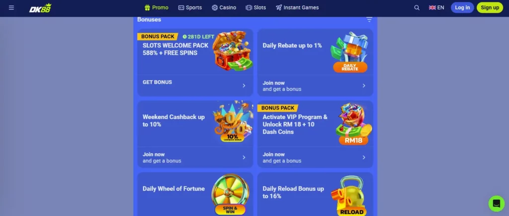 DK88 Casino Bonuses and Promotions