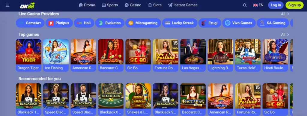 Live Casino DK88 – Real Dealer Tables